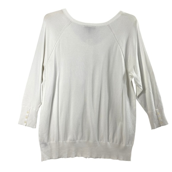 Lane Bryant Cardigan Womens Plus 18 / 20 White Button Up Sweater Raglan Sleeve - Picture 2 of 14